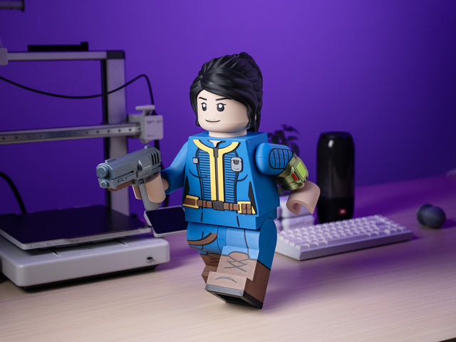 10X Scale Articulating Building Brick Minifigure – Fully Posable &amp; Interchangeable (Read ALL Description)
