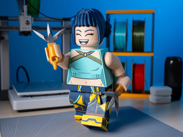 10X Scale Articulating Building Brick Minifigure – Fully Posable &amp; Interchangeable (Read ALL Description)